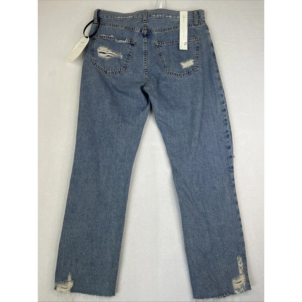 Current Elliott The Original Straight Prep Distressed Jeans Blue Size 29 NWT